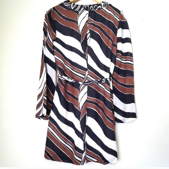 Trina Turk Bonita Silk Print Dress Brown Size 0 MSRP$328 - Picture 10 of 16